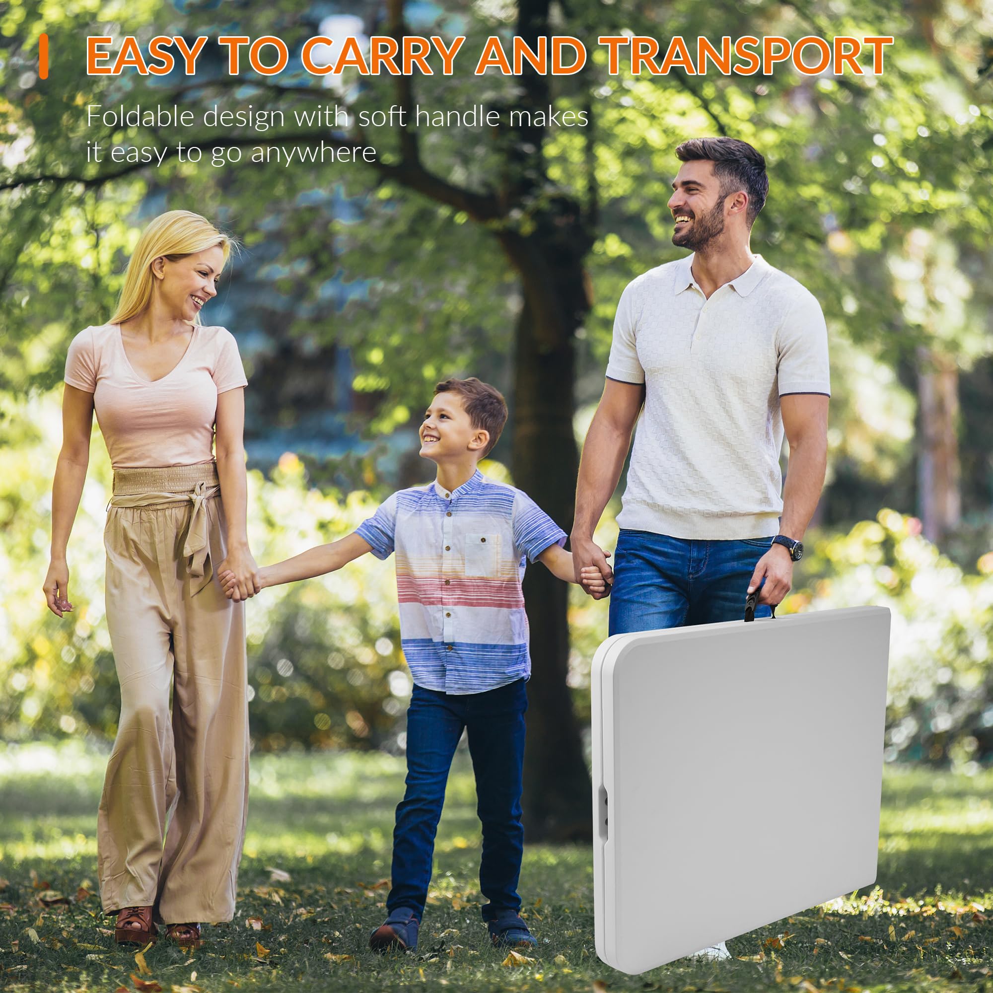 HDPE tabletop resists stains and UV exposure for outdoor use