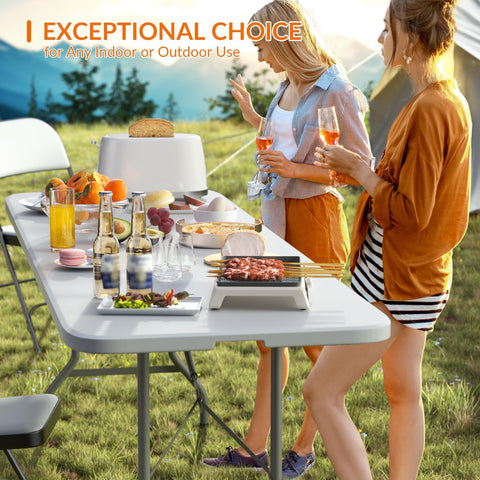 Elevon heavy-duty folding table frame demonstrates durable construction for parties and gatherings