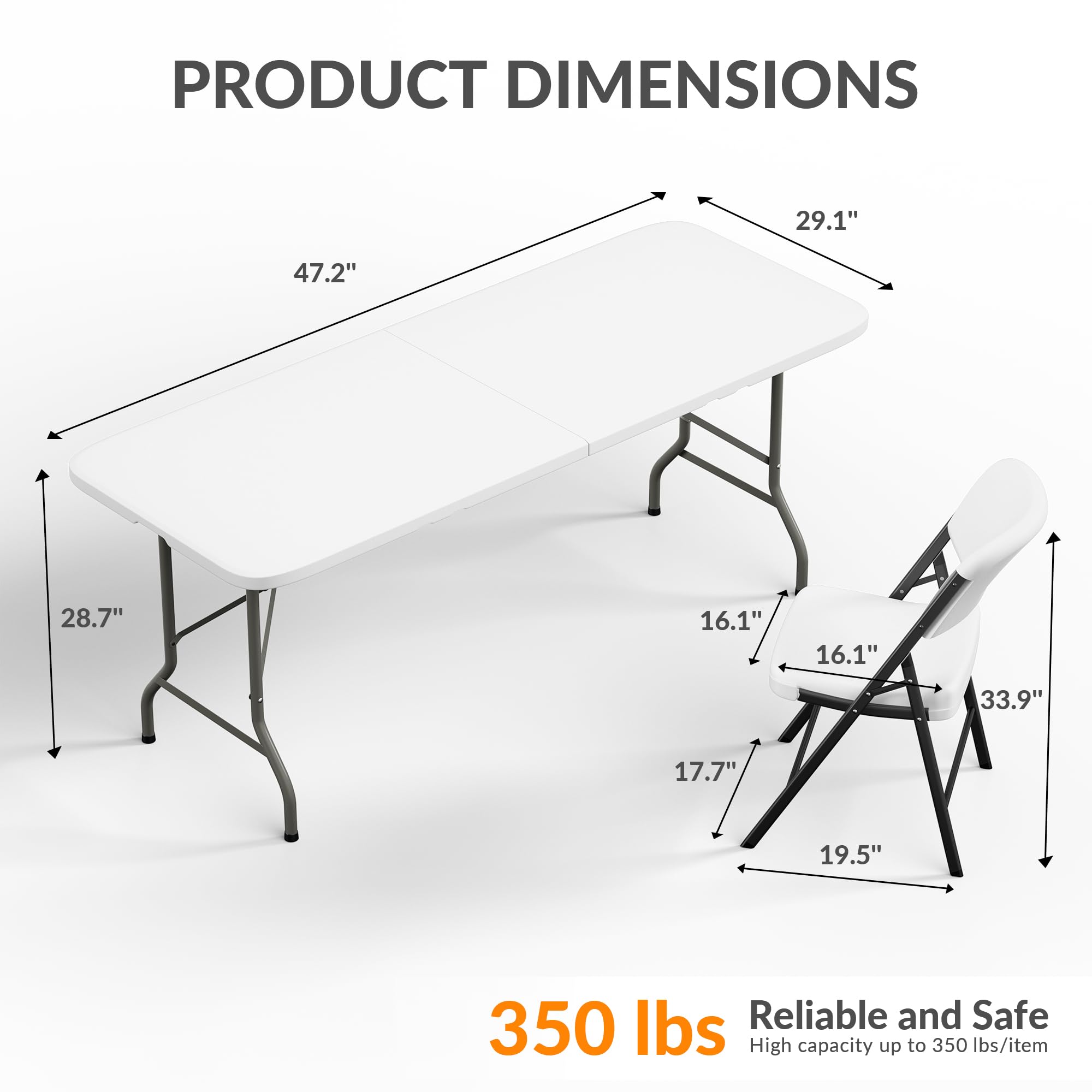 Reinforced steel frames ensure durable support during gatherings