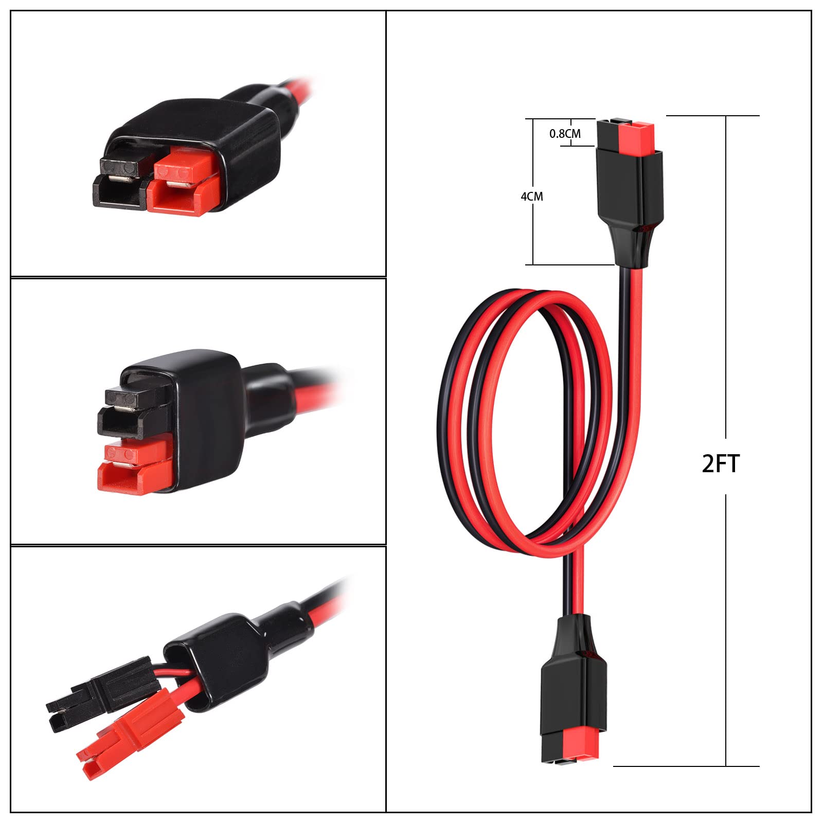 ELFCULB 35ft Anderson extension cable supports remote solar connections