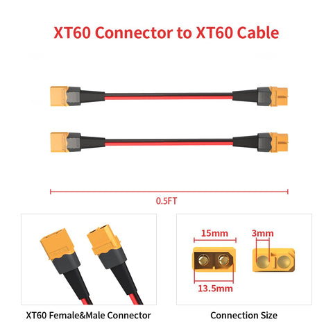 ELFCULB XT60 extension cable compatible with solar panels and charging setups