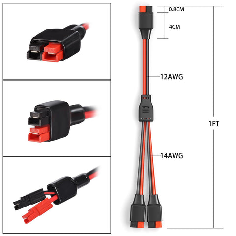 ELFCULB Solar-panel extension cable 1ft in action enabling flexible panel placement.