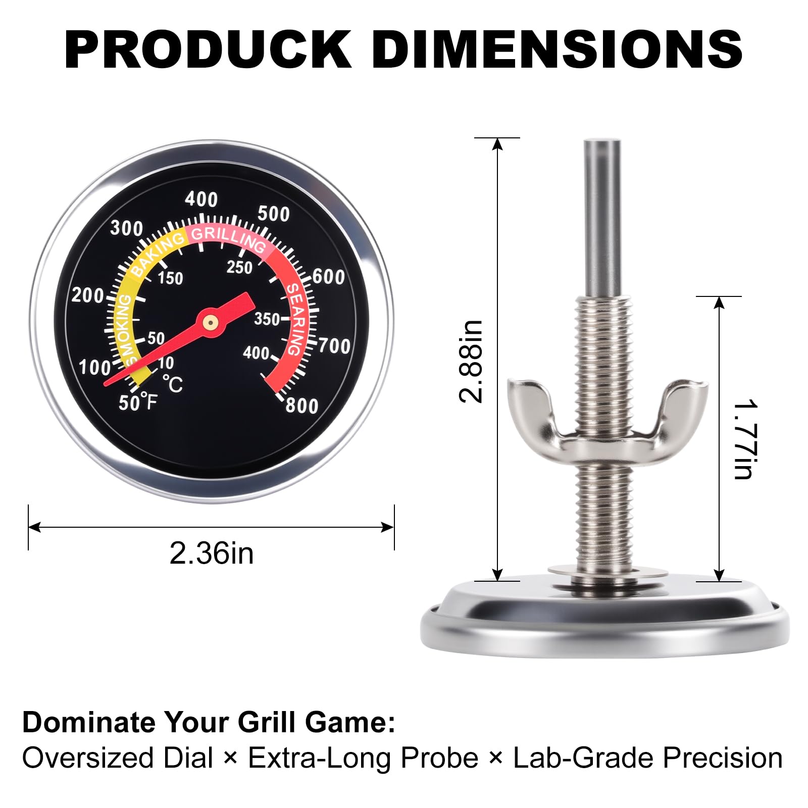 ELFFILLA thermometer with large readout for simple monitoring while cooking
