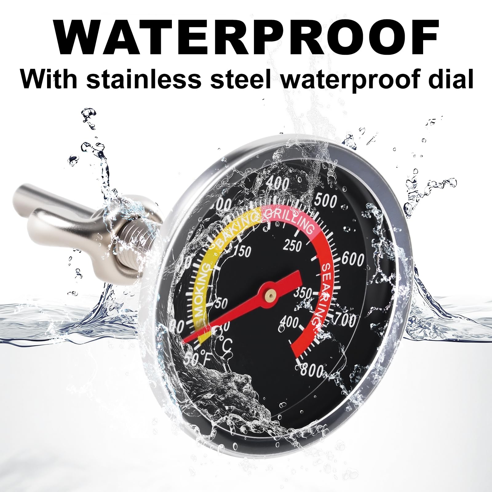 ELFFILLA BBQ Thermometer stainless steel body for durable high-heat use