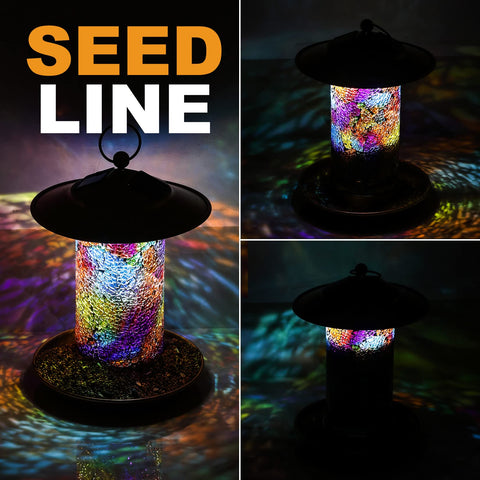 Elfonsol Solar Bird Feeder suits hanging on hooks, branches, or window ledges.