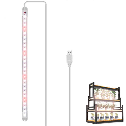 ELFTIA LED Grow Light Strip with sunlike spectrum illuminates indoor herbs and succulents.