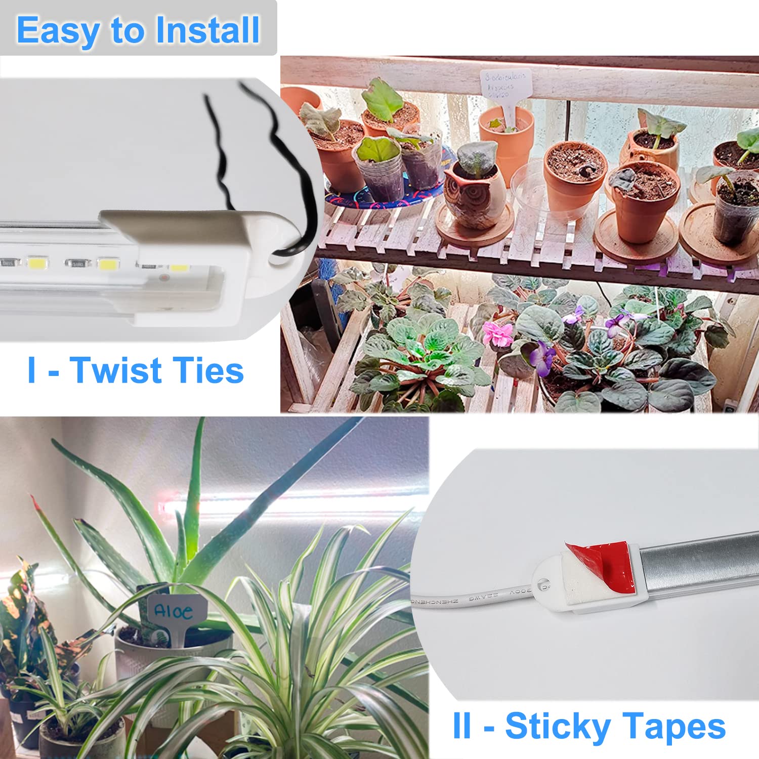 ELFTIA LED Grow Light Strip wide coverage supports multiple plants.