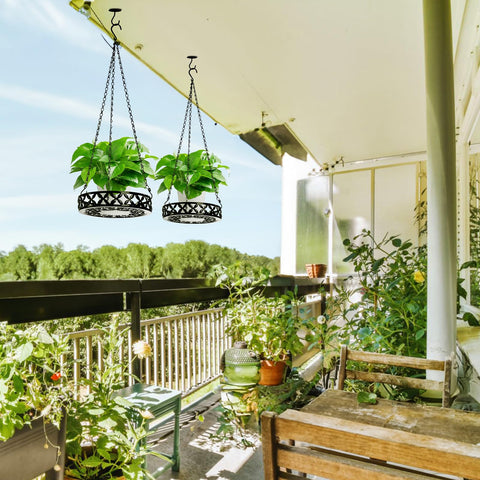 ELFULLY 9.8-inch diameter ensures stable planters on porches and balconies.