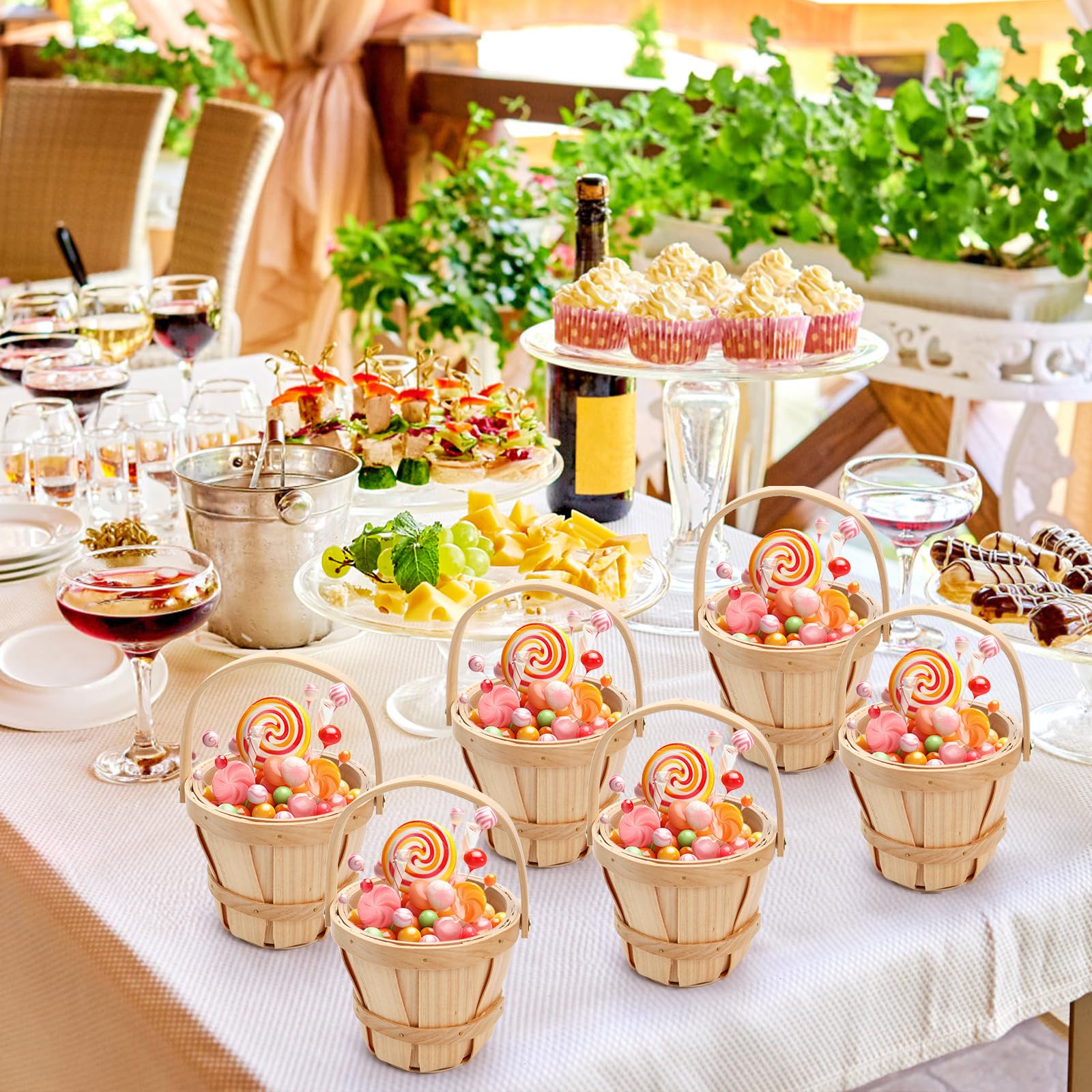 ELFULLY flower centerpiece basket elevates tabletop floral arrangements