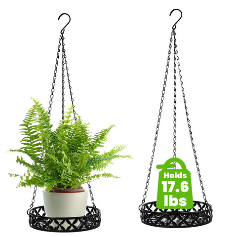 ELFULLY hanging basket with chains and hooks enables ceiling or wall mounting.