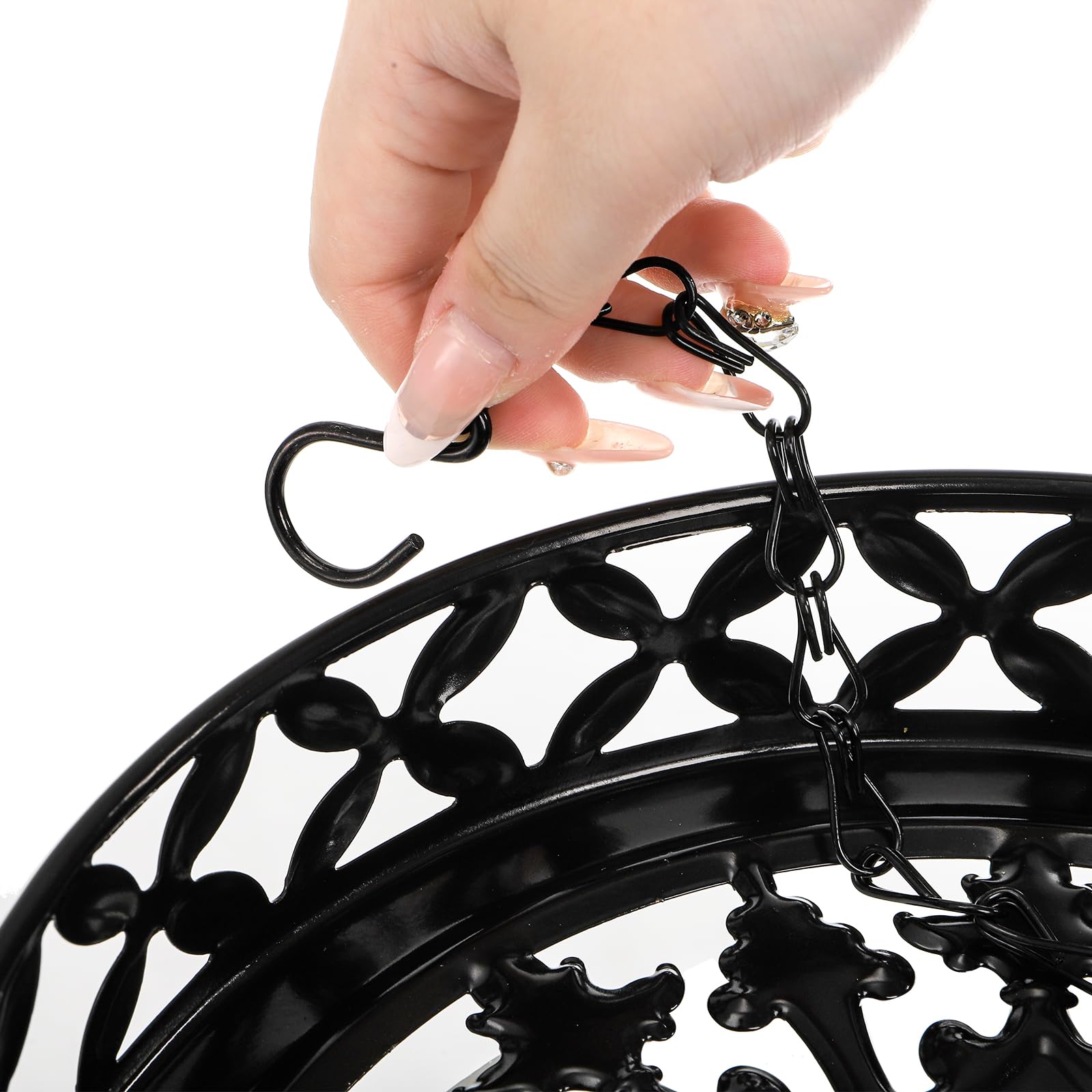 ELFULLY glossy-black planter holder elevates home decor while keeping plants visible.