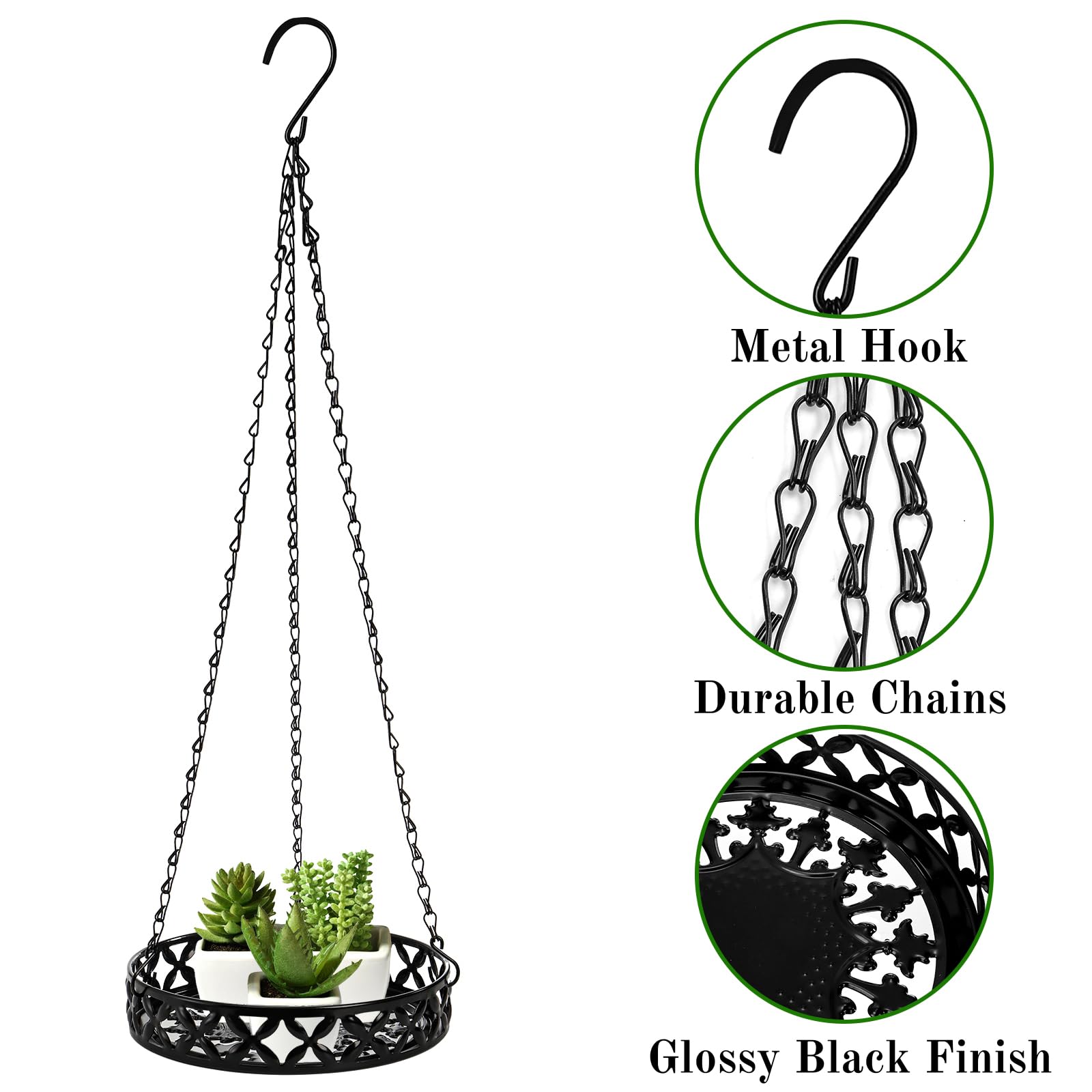 ELFULLY metal plant hanger 9-8 inch supports heavier plants with durable, weather-resistant construction.