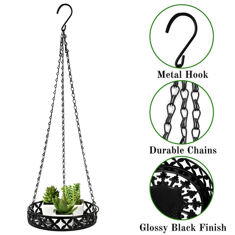ELFULLY metal plant hanger 9-8 inch supports heavier plants with durable, weather-resistant construction.