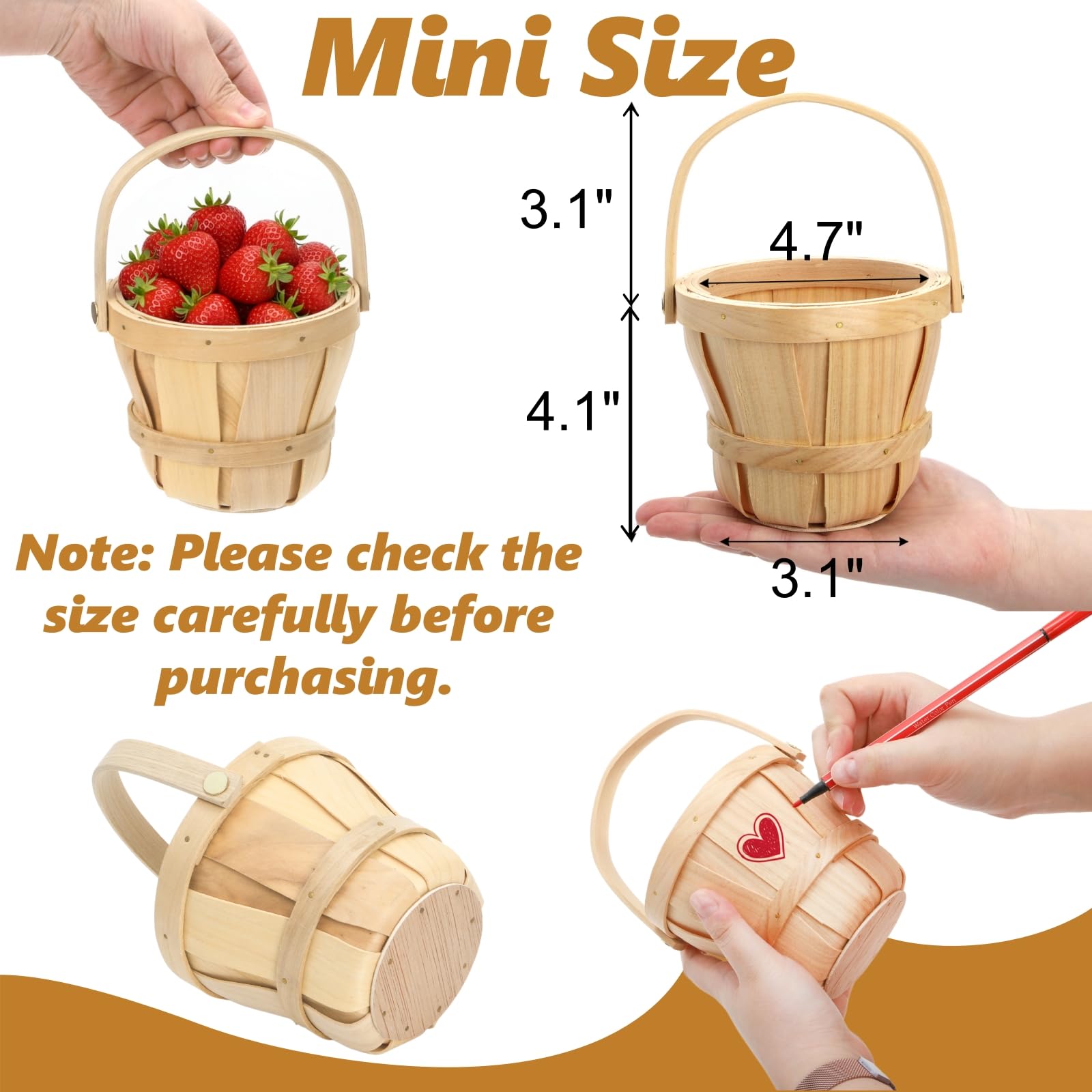ELFULLY mini picnic basket with handle ideal for gifting and portable use