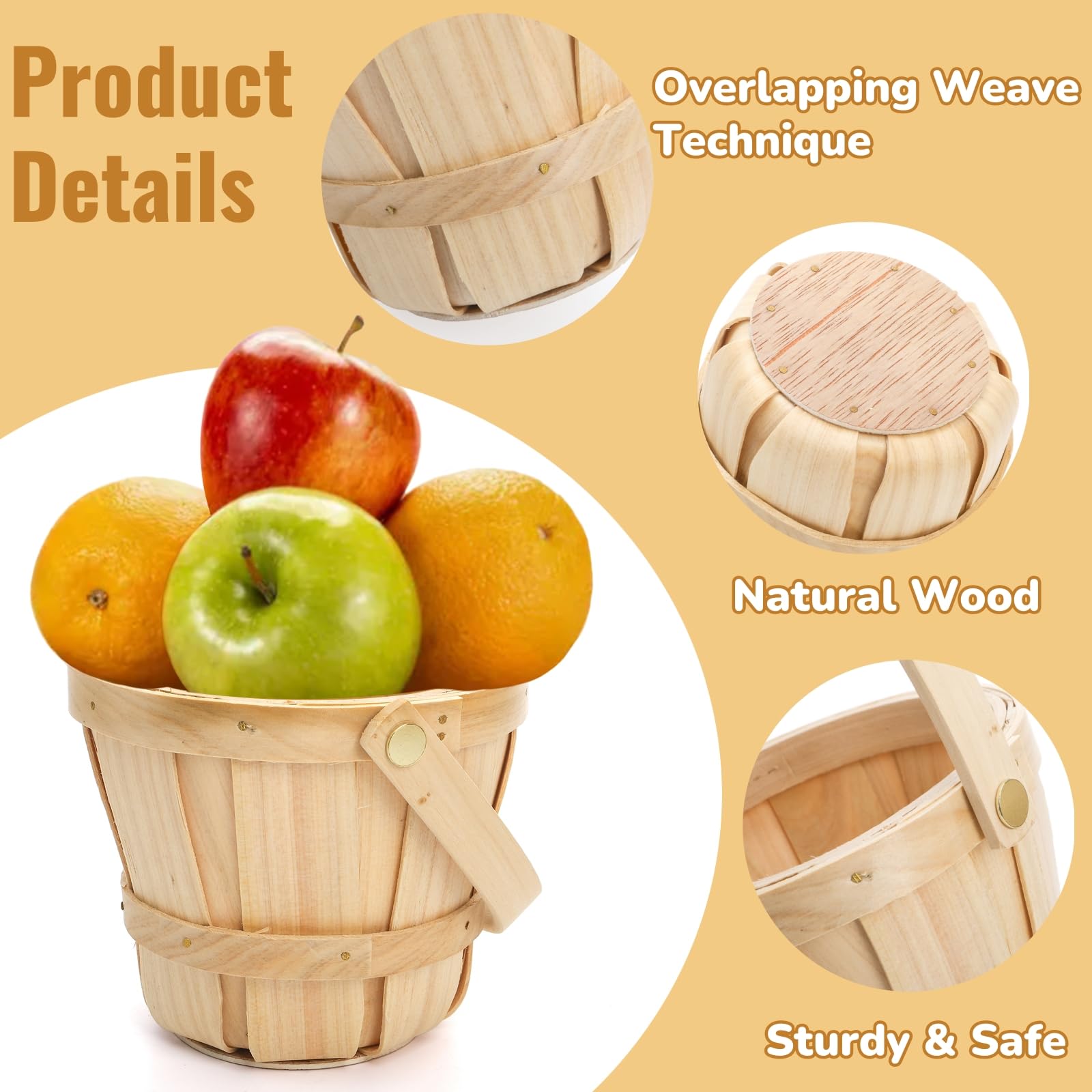 ELFULLY wooden gift basket with natural finish suitable for rustic crafts