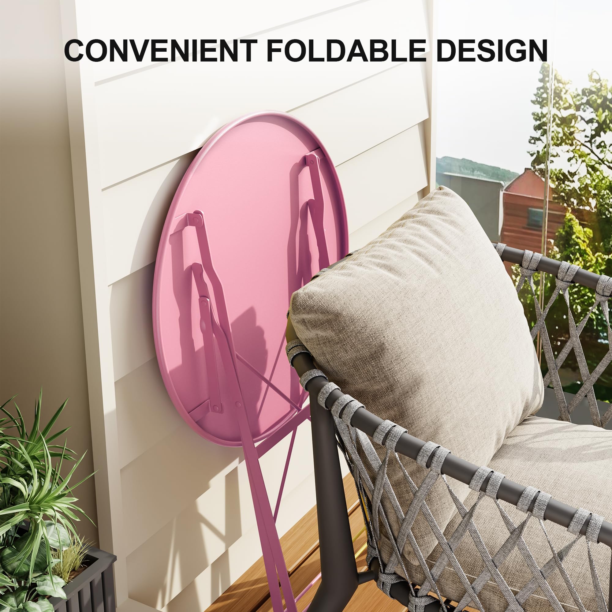 EliteEdge bistro set ready out of the box—unfold and enjoy.