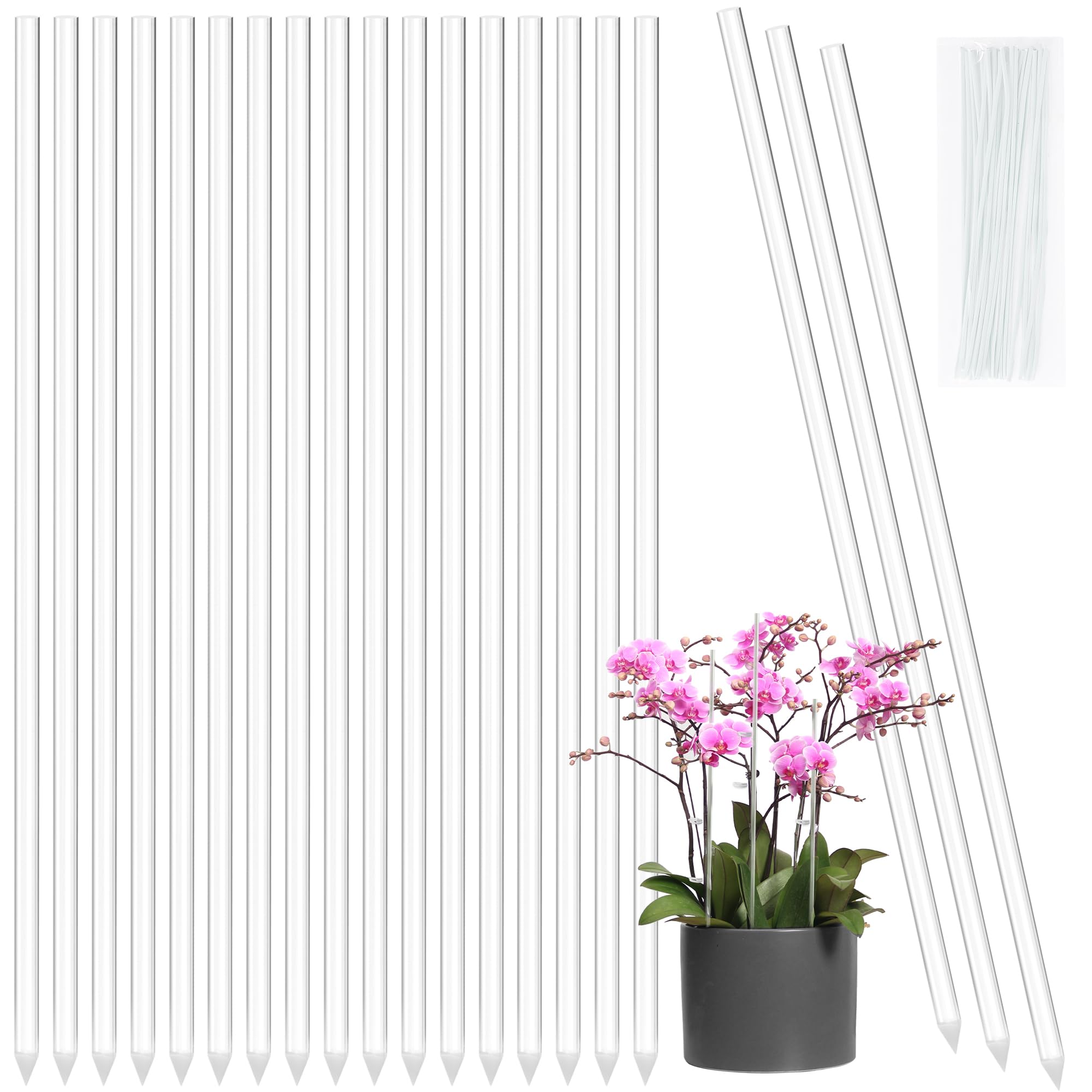 Elitekwell clear orchid stake 20 pcs supports delicate stems while remaining discreet