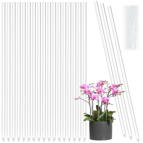 Elitekwell clear orchid stake 20 pcs supports delicate stems while remaining discreet