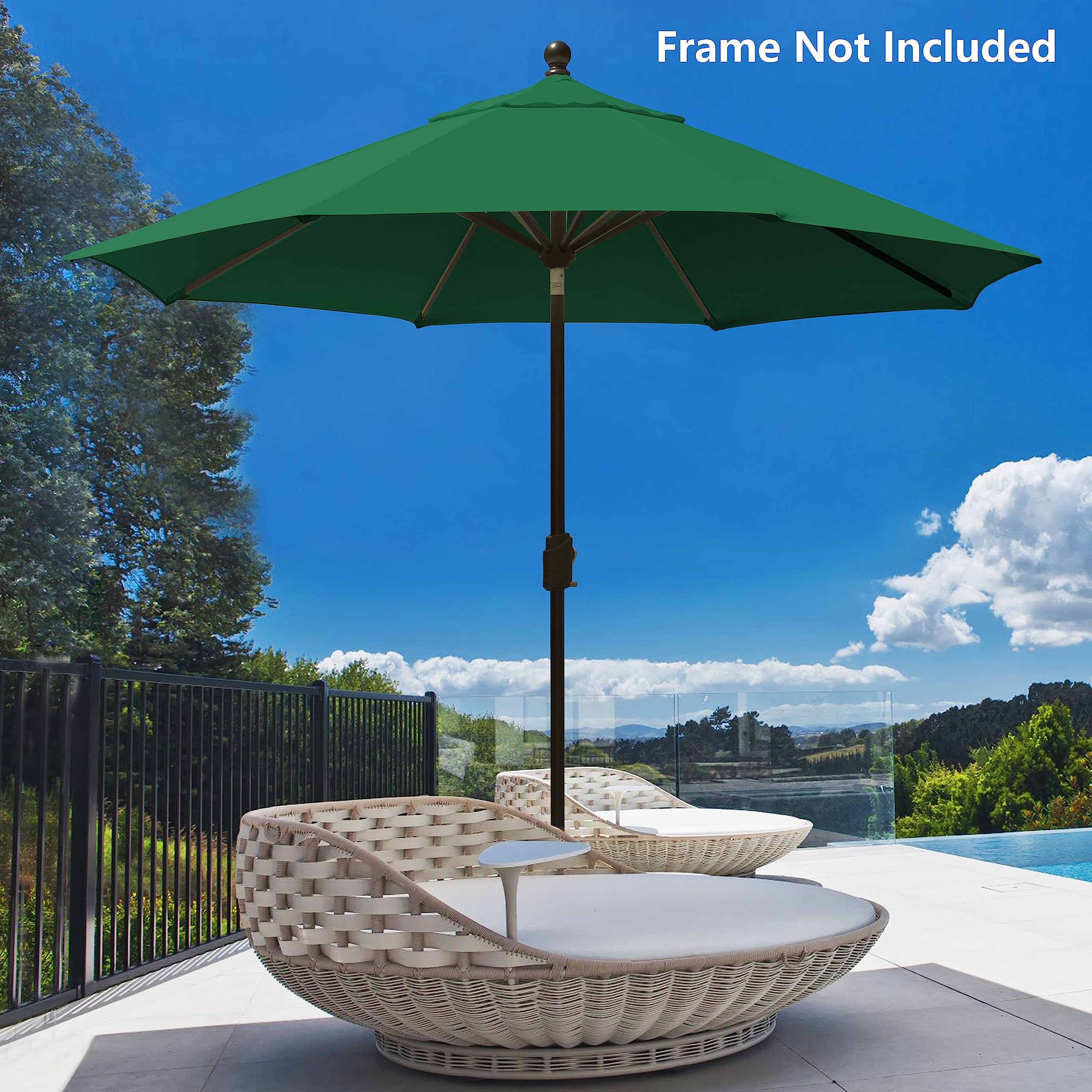 EliteShade forest green canopy, 8-panel design fits 52–54 inch rib length.