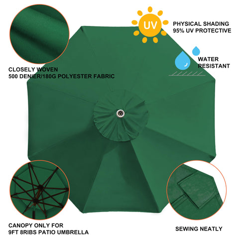 EliteShade 9ft canopy with air vent, compatible with multiple umbrella frames.