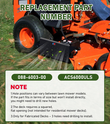 ELITEWILL chute blocker on Gravely, sturdy steel design to withstand debris impact.