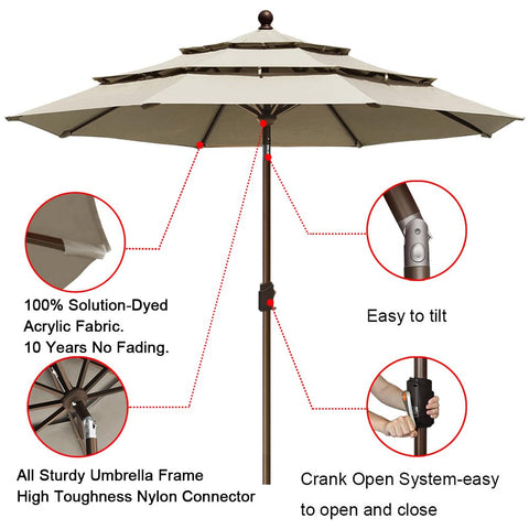 EliteShade alloy steel pole with crank enables smooth opening