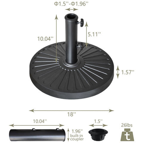 EliteShade heavy-duty base in black complements modern outdoor decor.