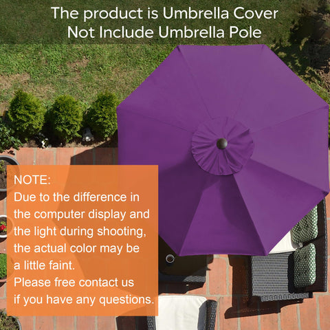 EliteShade purple canopy installation view for 8-rib market umbrellas