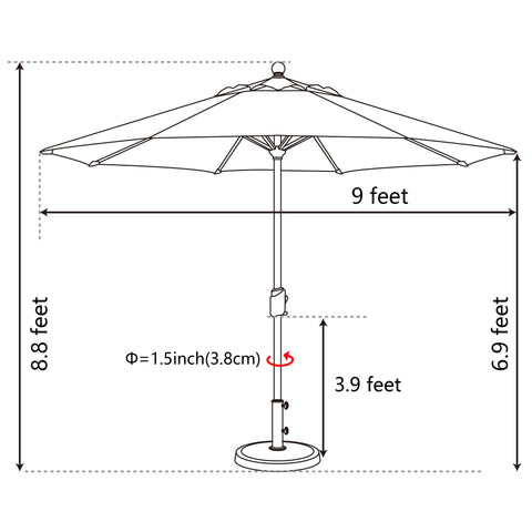 Eight-rib design delivers balanced canopy stability in wind.