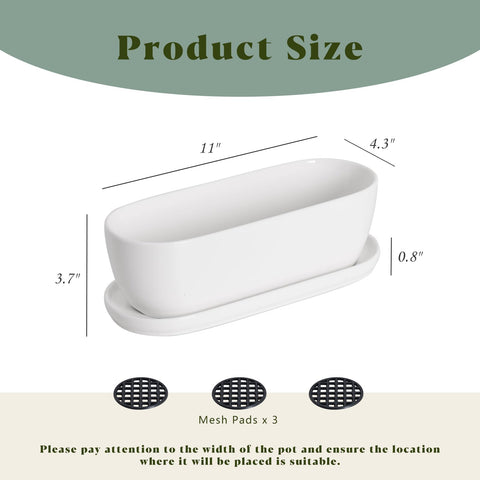 E-liu oval planter shows smooth glossy inner finish for easy cleaning and quick repotting.