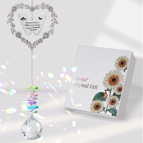 Elivida friendship suncatcher by the window reflecting rainbow light for bright moods.