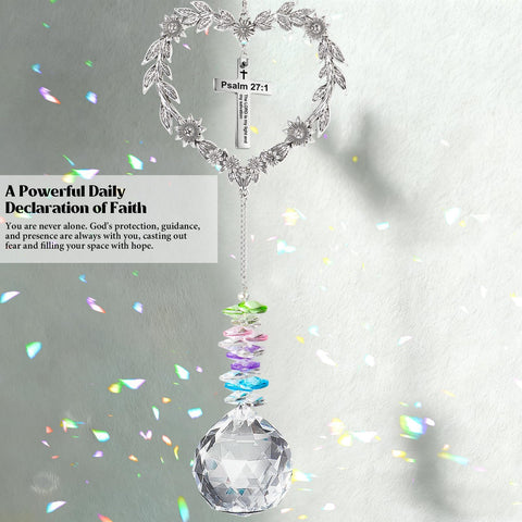 Elivida suncatcher with Psalm 27:1 inscription for daily spiritual reflection.
