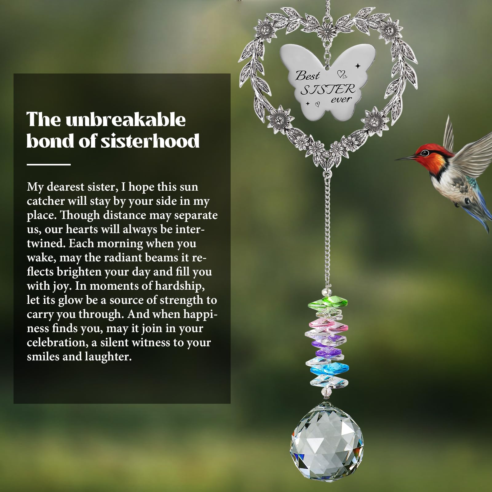 Elivida Suncatcher rainbow reflections brighten any room when sunlight hits.