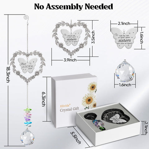 Elivida Suncatcher heart wreath represents unity and a cherished sisterly bond.