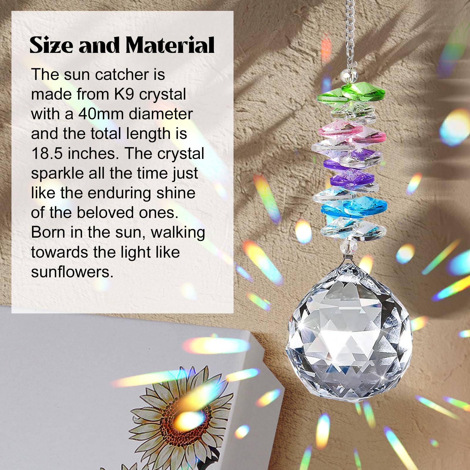 Elivida Crystal Elements catch light to create soft rainbows.