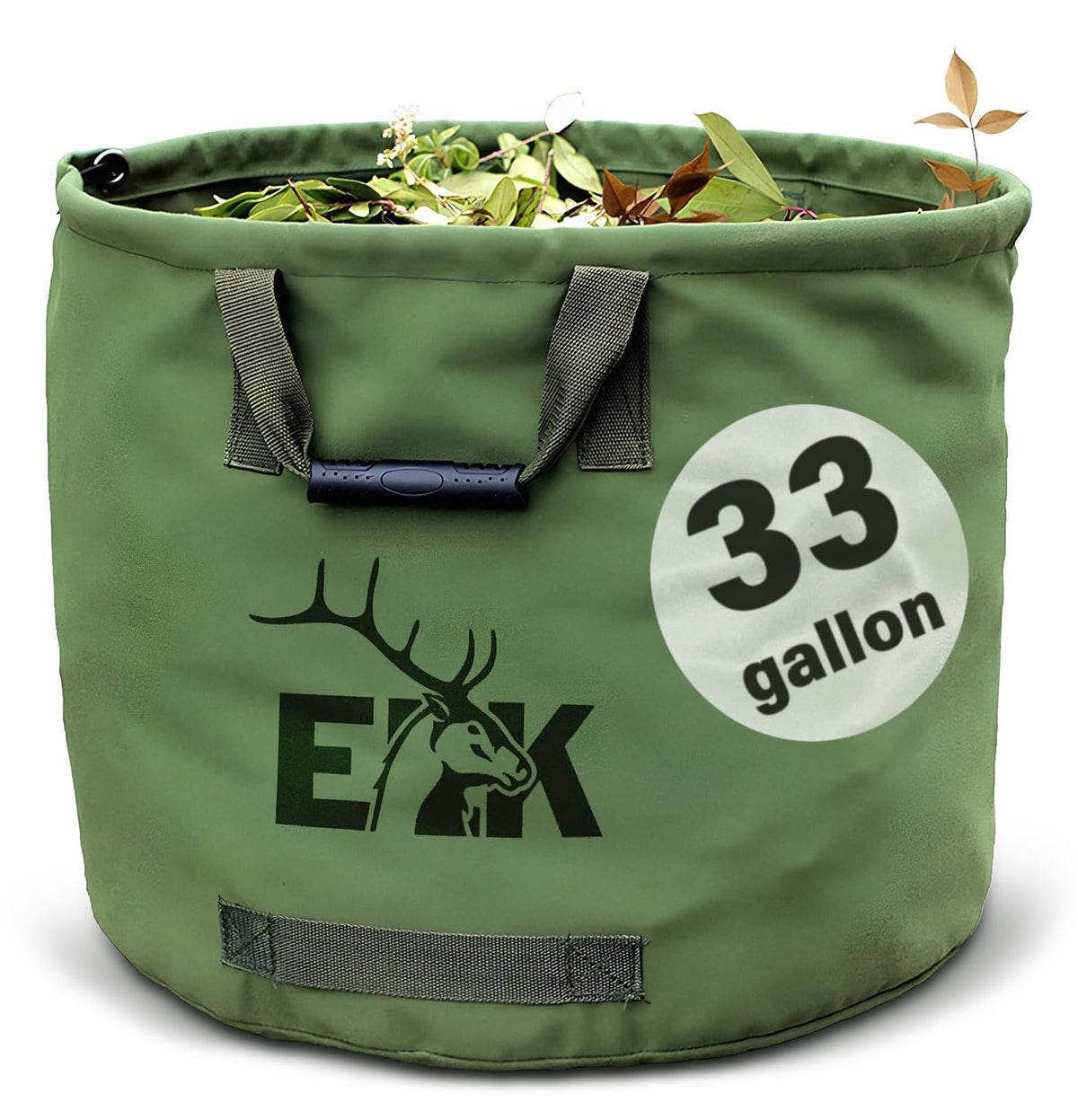 ELK 33-gallon garden bag with open top for easy debris collection and filling.