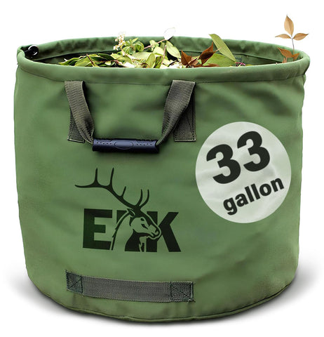 ELK 33-gallon garden bag with open top for easy debris collection and filling.
