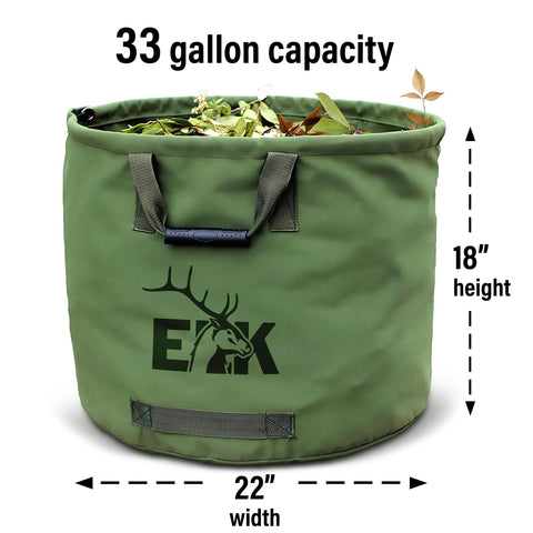 ELK garden bag features rubber handles for secure grip during transport.