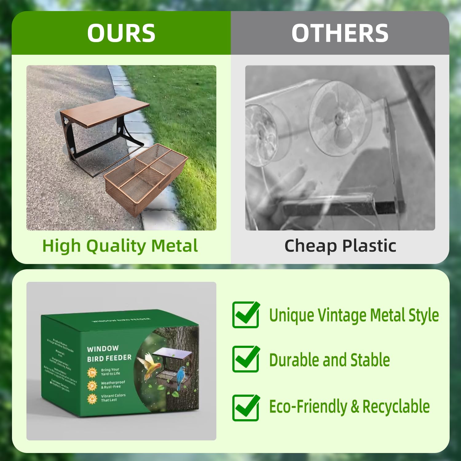 Ellfoe weatherproof iron feeder ready for year round use