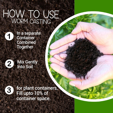 Elm Dirt Worm Castings easy-application mixed with soil.