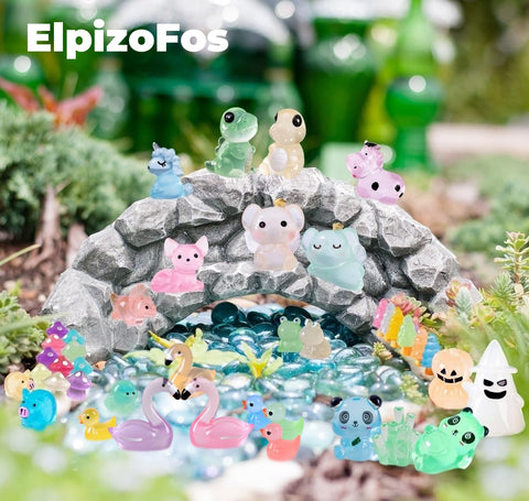 ElpizoFos bear figurine glows at night, adding charm to desk decor.