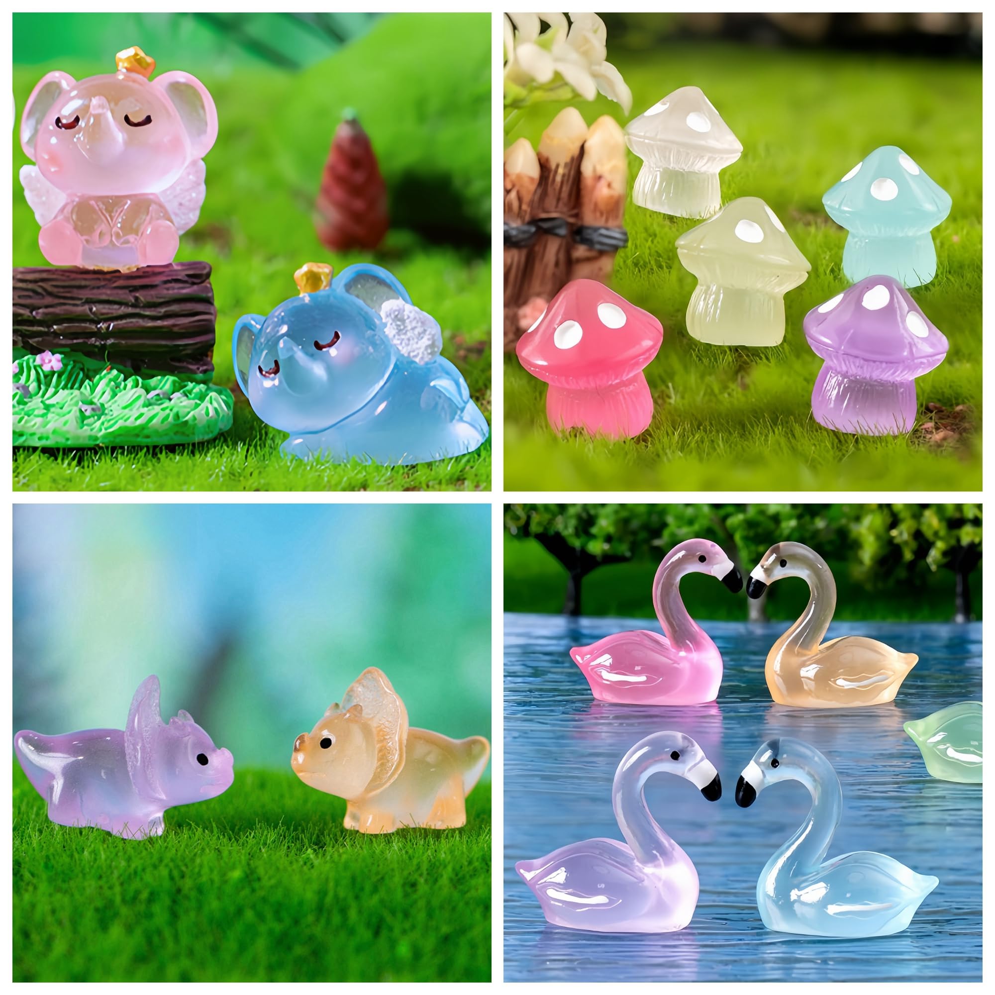 ElpizoFos frog figurine glows, perfect for miniature ponds.