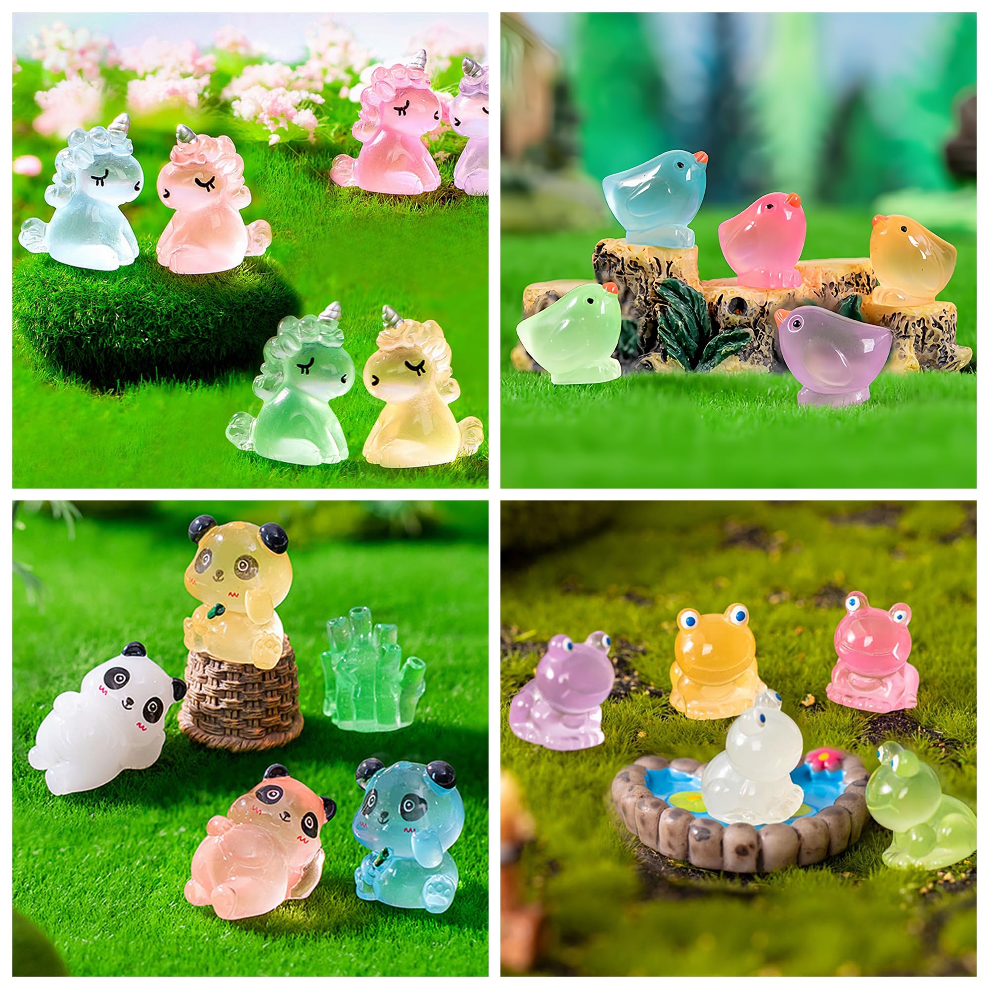 ElpizoFos rabbit figurine glows softly for desk toppers.