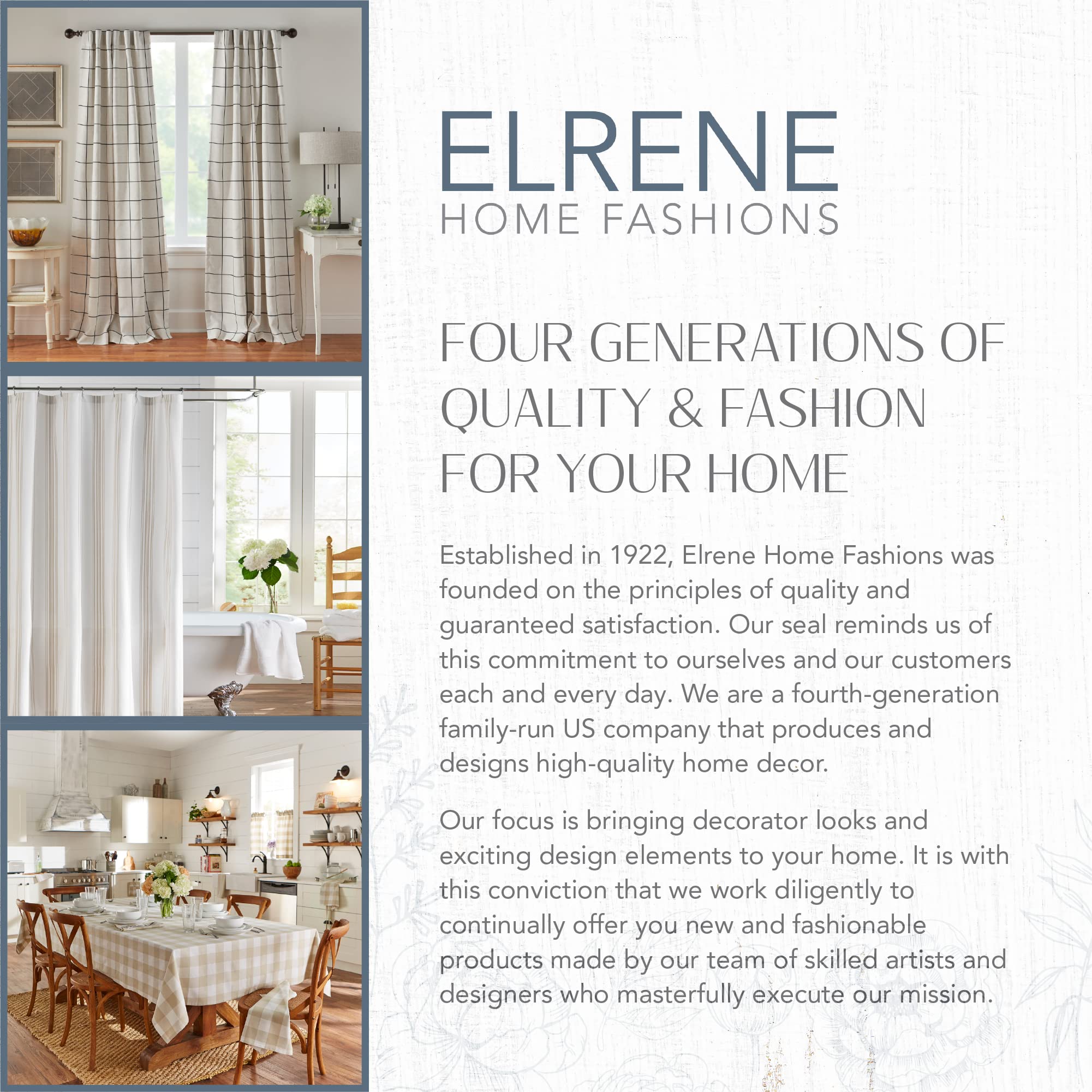 Machine-washable Elrene Highland Stripe curtain panel for simple care.