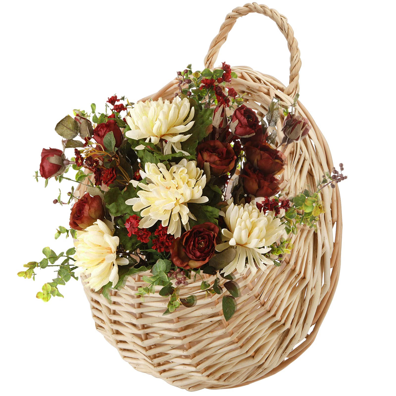 Elsjoy hanging wicker basket with eco-friendly material for indoor or outdoor use.