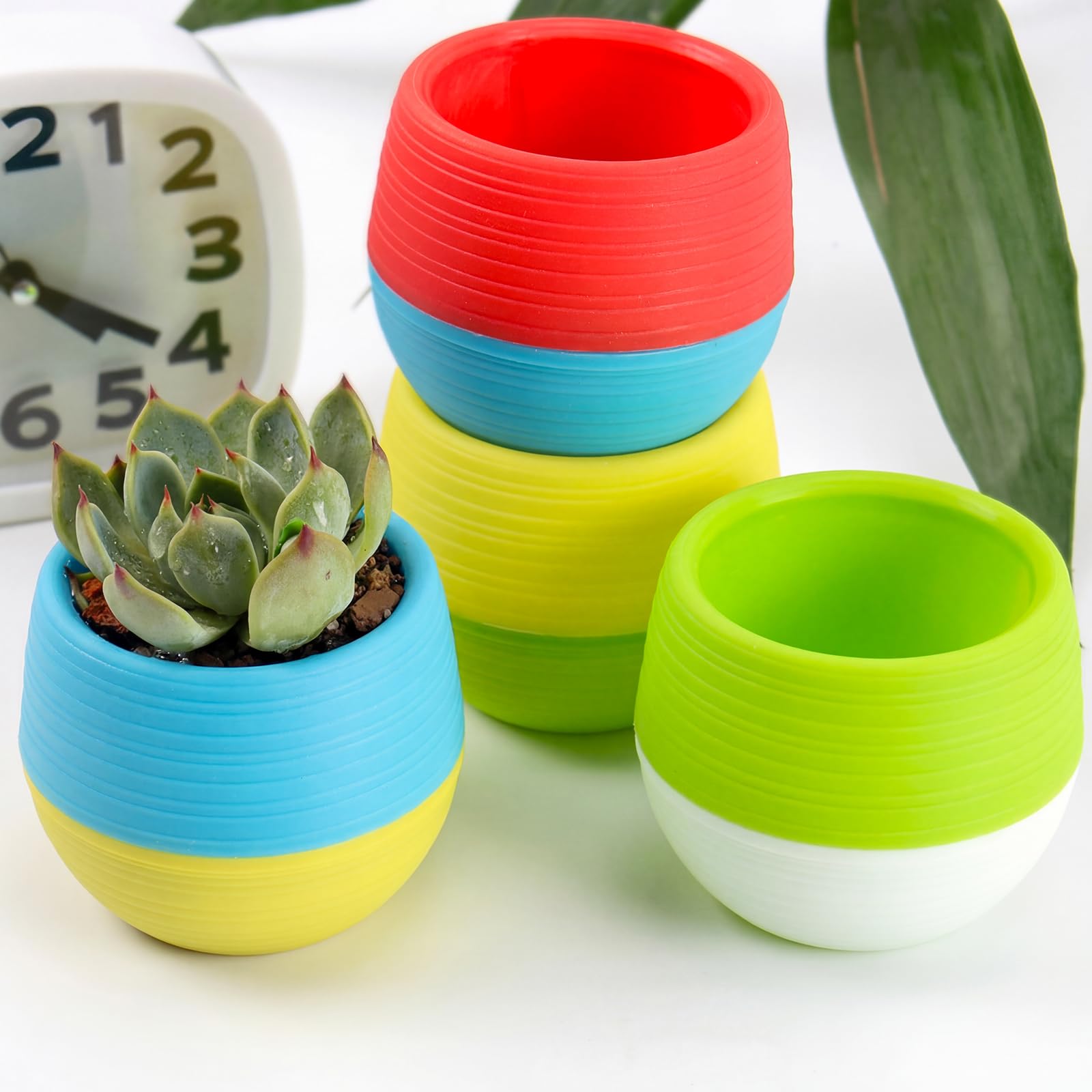 Elsjoy red 3-inch succulent pot for bold outdoor accents.