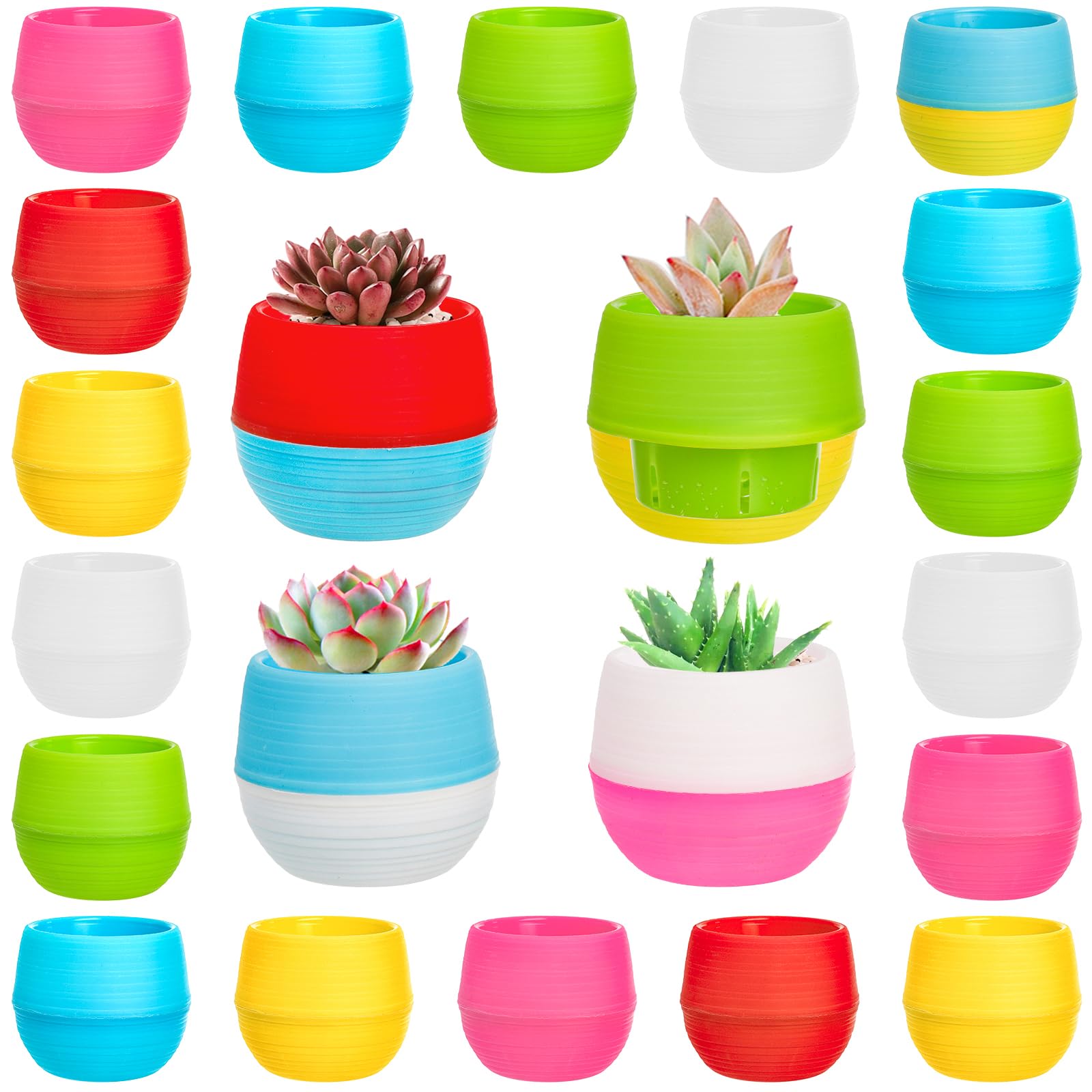 Elsjoy yellow 3-inch succulent pot with drainage for indoor displays.
