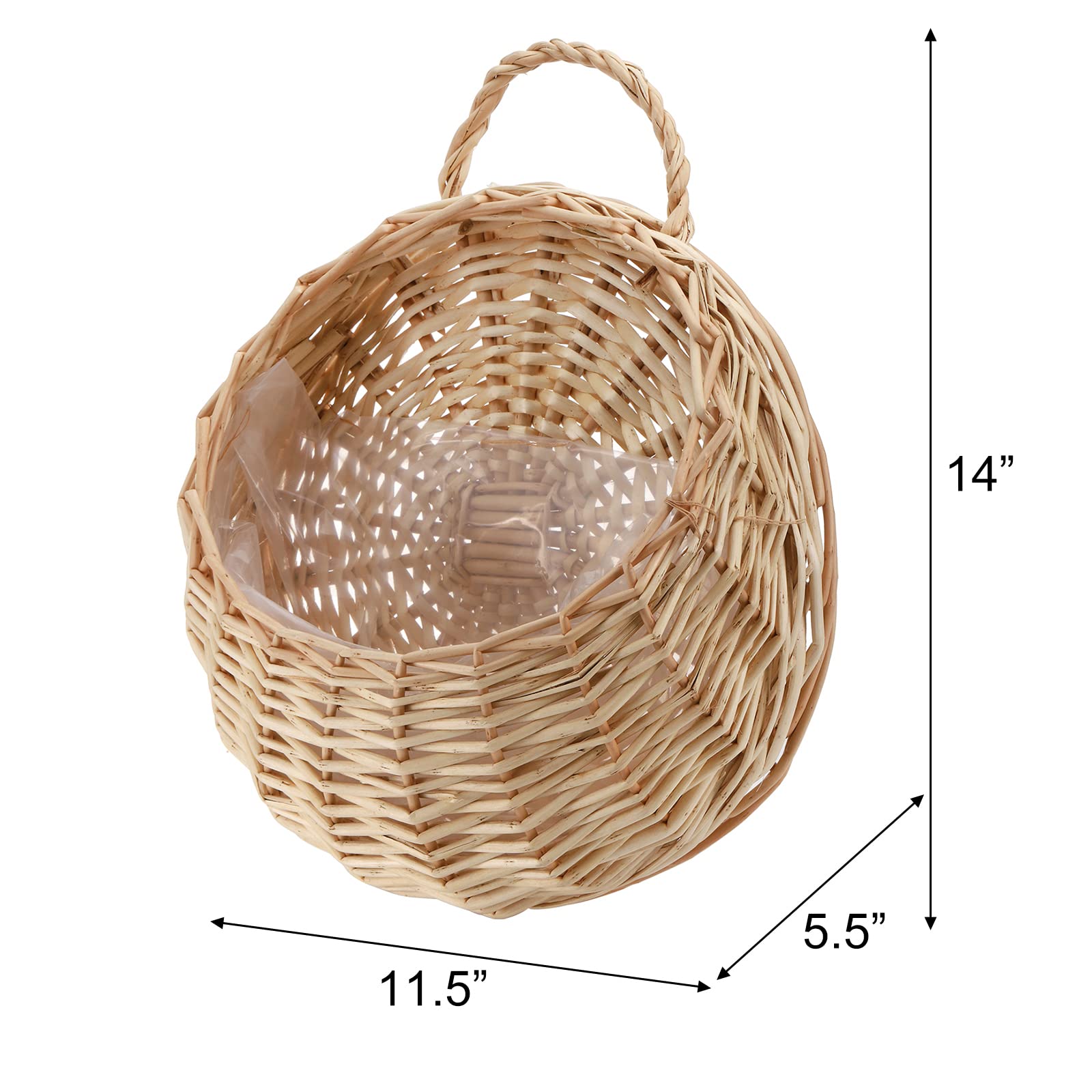Elsjoy wall-hanging basket with dimensions for home decor.