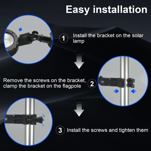 Elsollit flag pole light compatible with 5 ft to 6 ft flag poles