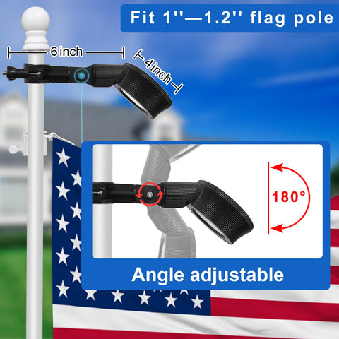 Elsollit flag pole light offers White Warm Natural modes for ambience
